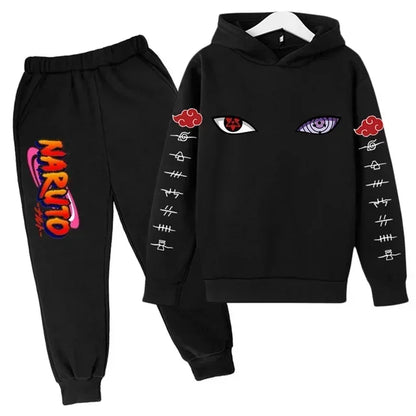 Ensemble Sweat à Capuche "Yeux de Sasuke" – Naruto Shippuden (Enfant)