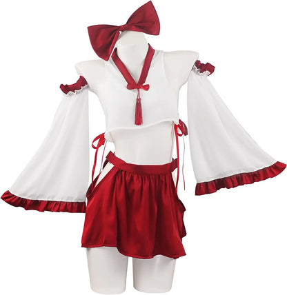 Costume de Cosplay Miko Élégance Rouge et Blanc - Hentaï Dream