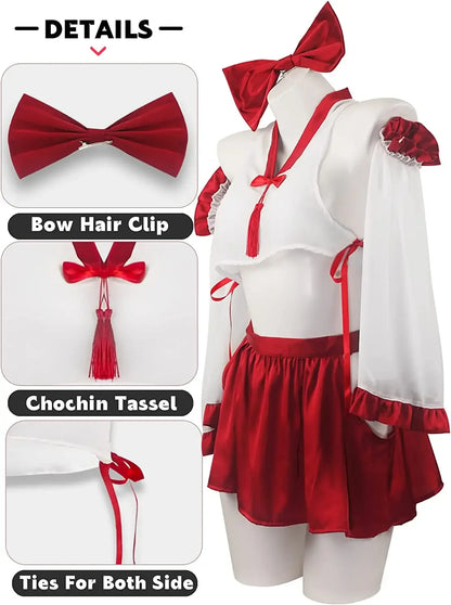 Costume de Cosplay Miko Élégance Rouge et Blanc - Hentaï Dream