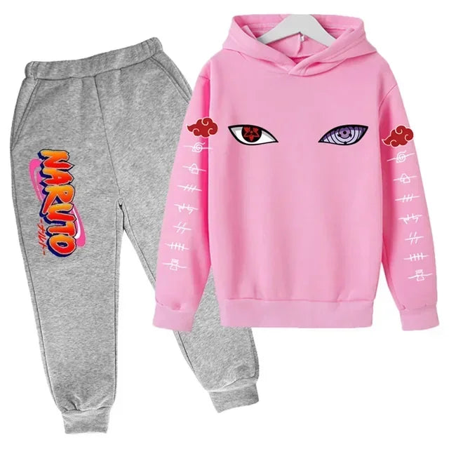 Ensemble Sweat à Capuche "Yeux de Sasuke" – Naruto Shippuden (Enfant)