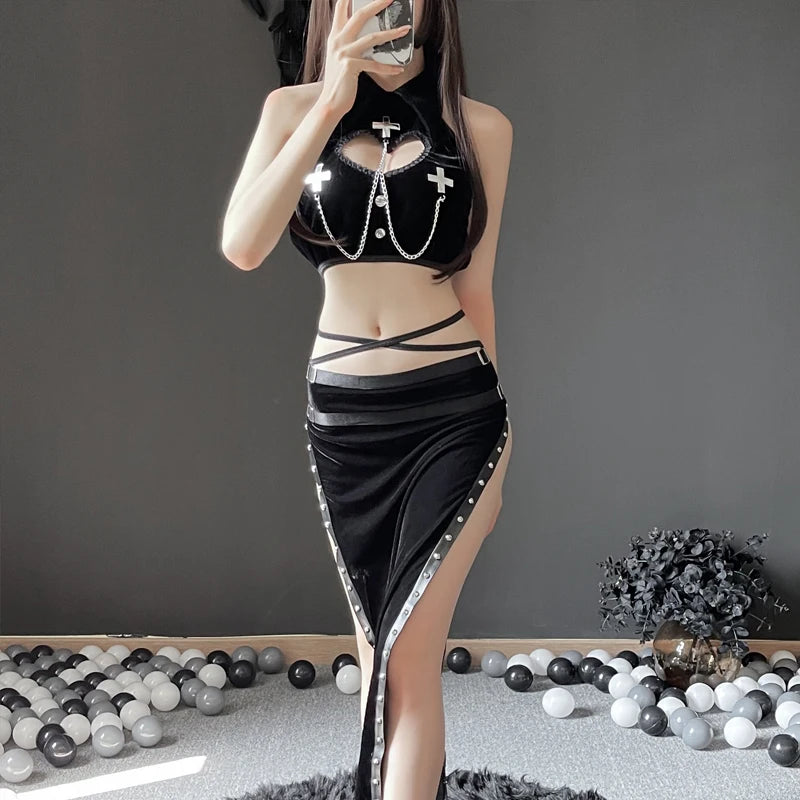 Costume de Cosplay Sexy Gothic Prêtresse